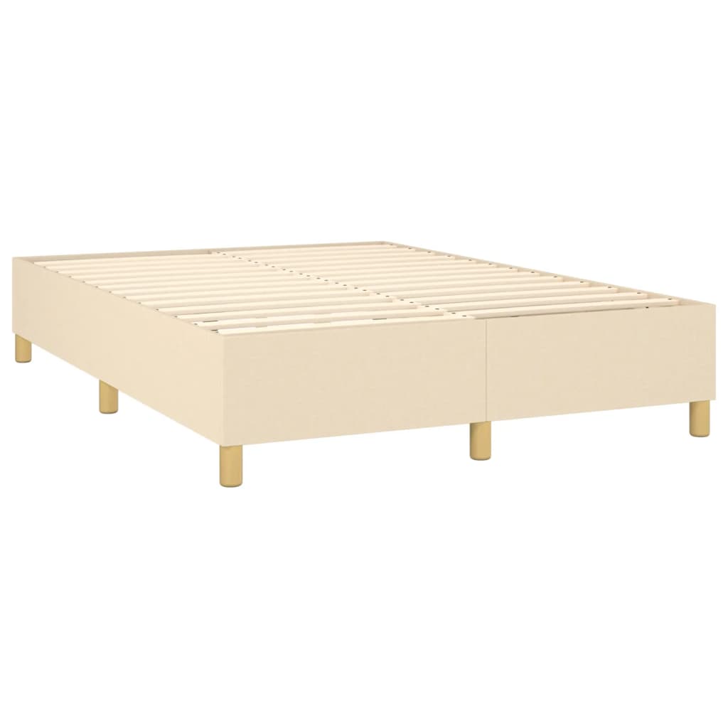 Krevet s oprugama i madracem krem 140x200 cm od tkanine