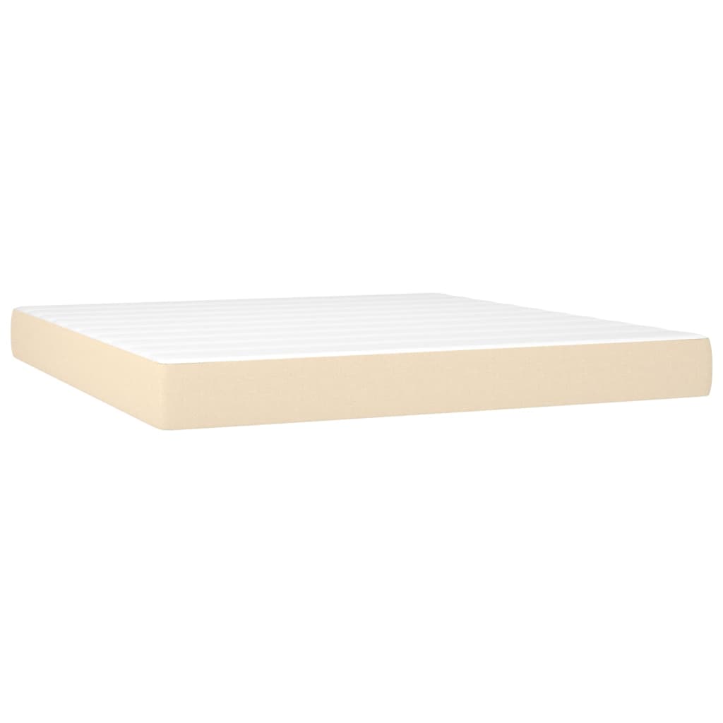 Krevet s oprugama i madracem krem 160x200 cm od tkanine