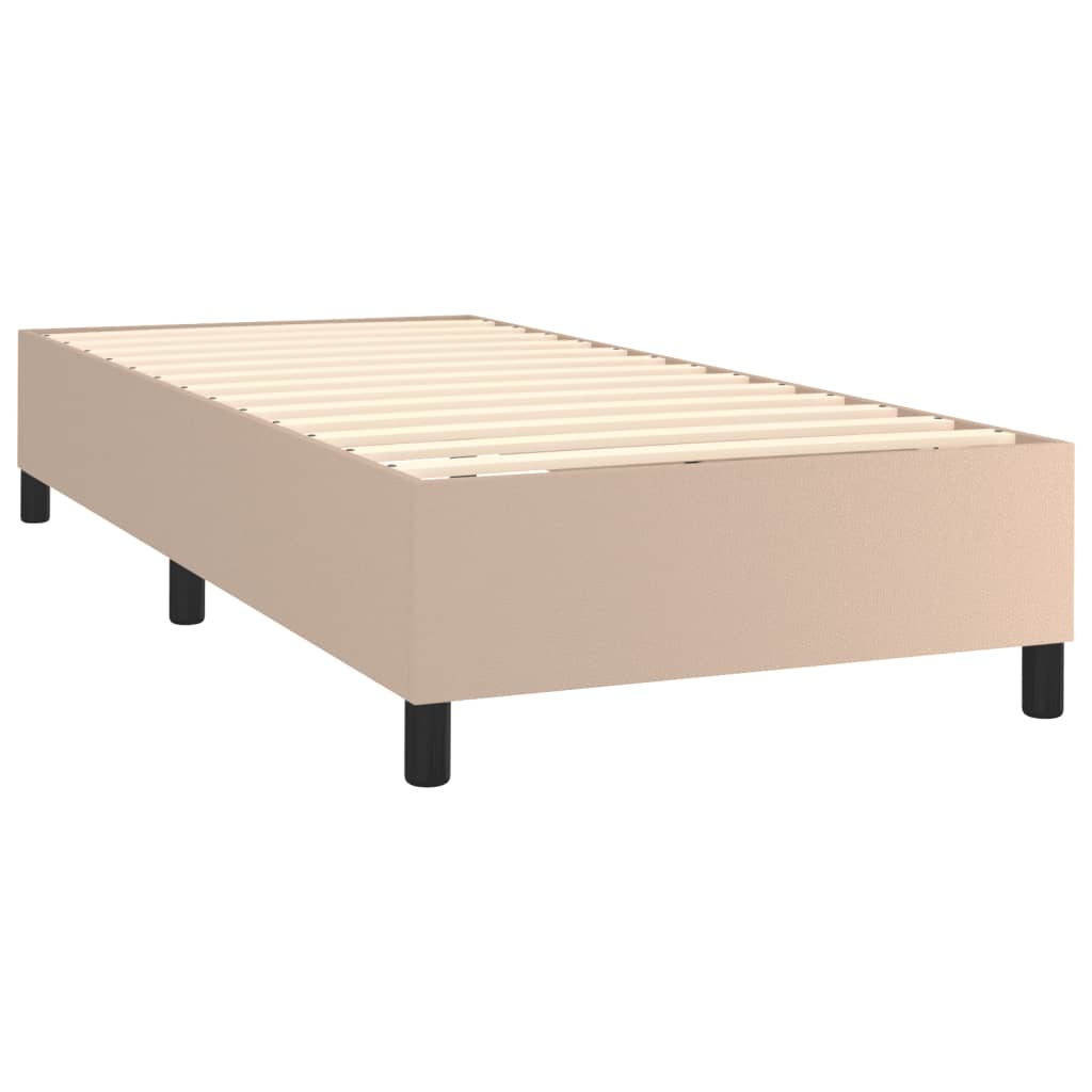 Krevet s oprugama i madrac cappuccino 90x200 cm od umjetne kože