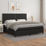 Krevet s oprugama i madracem crni 200x200 cm od umjetne kože