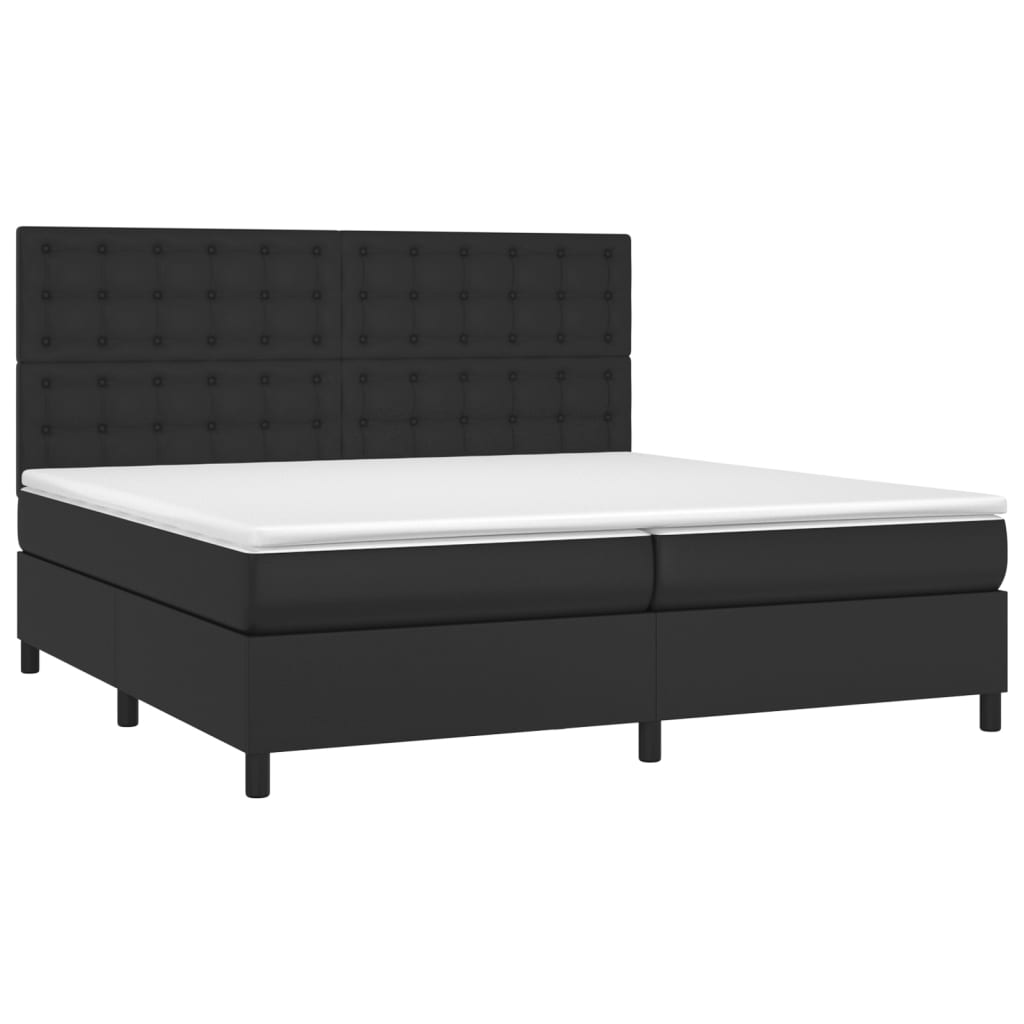 Krevet s oprugama i madracem crni 200x200 cm od umjetne kože