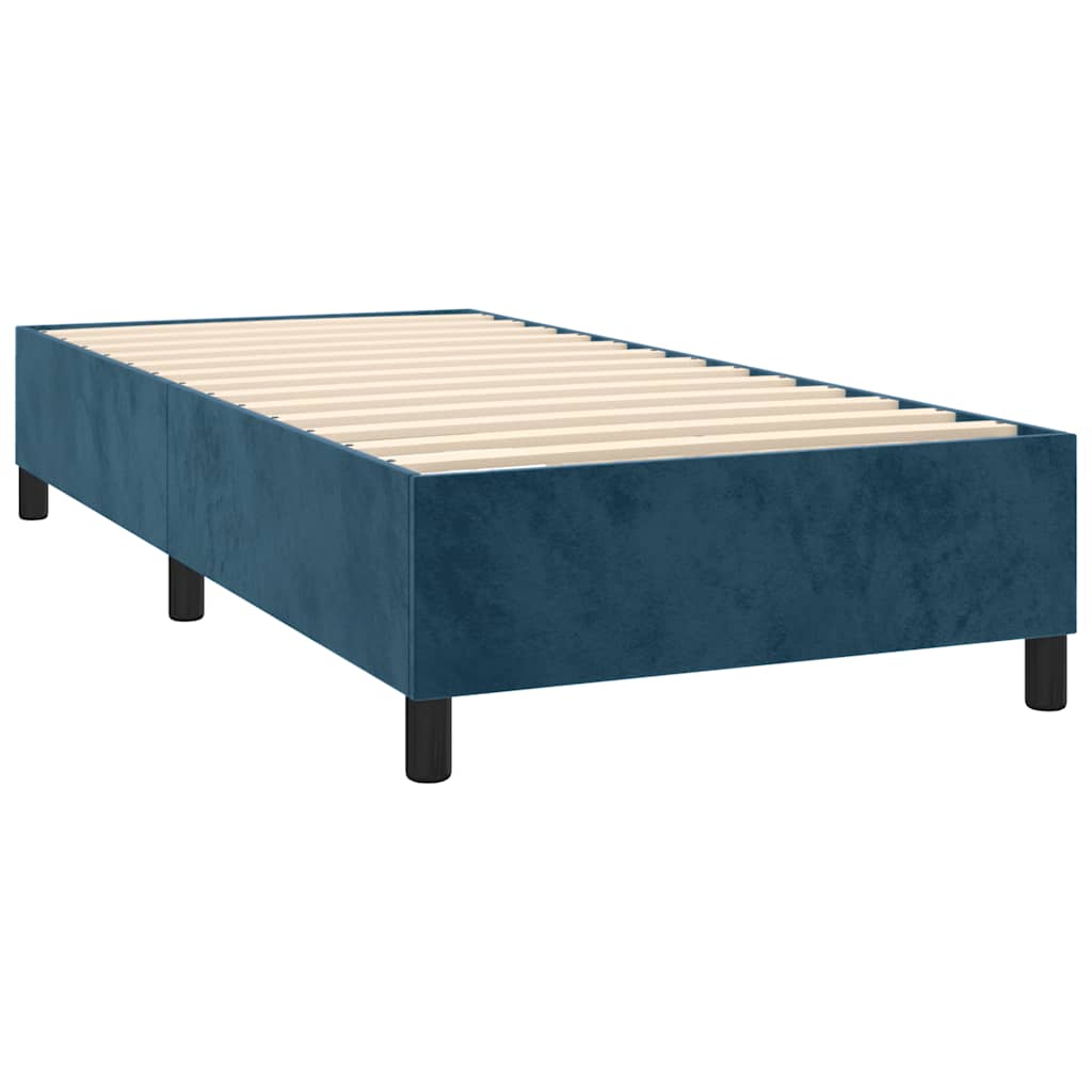 Box spring krevet s madracem tamnoplavi 80 x 200 cm baršunasti