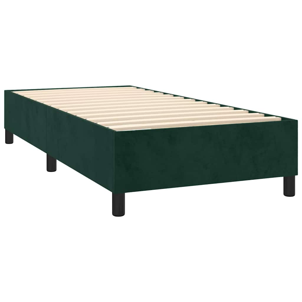 Box spring krevet s madracem tamnozeleni 90x200 cm baršunasti
