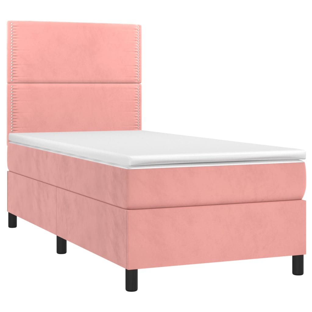 Box spring krevet s madracem ružičasti 80 x 200 cm baršunasti