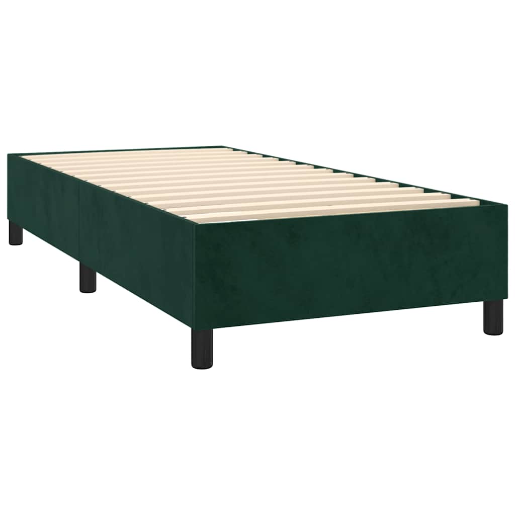 Box spring krevet s madracem tamnozeleni 90x190 cm baršunasti