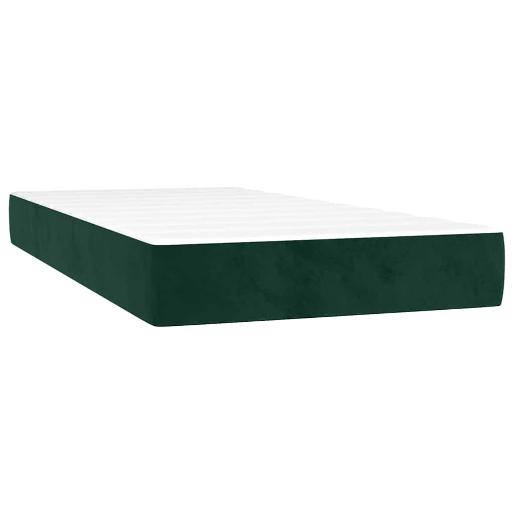Box spring krevet s madracem tamnozeleni 90x190 cm baršunasti