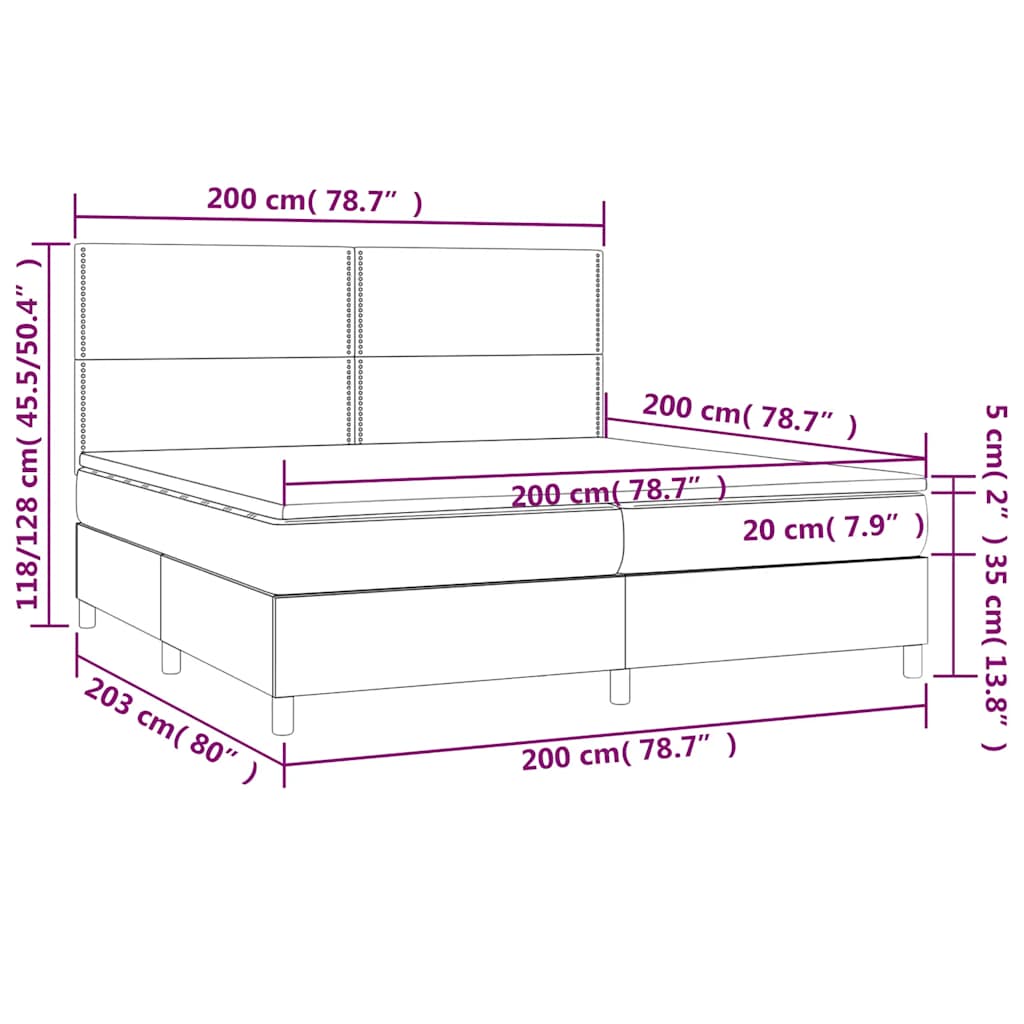 Krevet s oprugama i madracem tamnozeleni 200x200 cm baršunasti