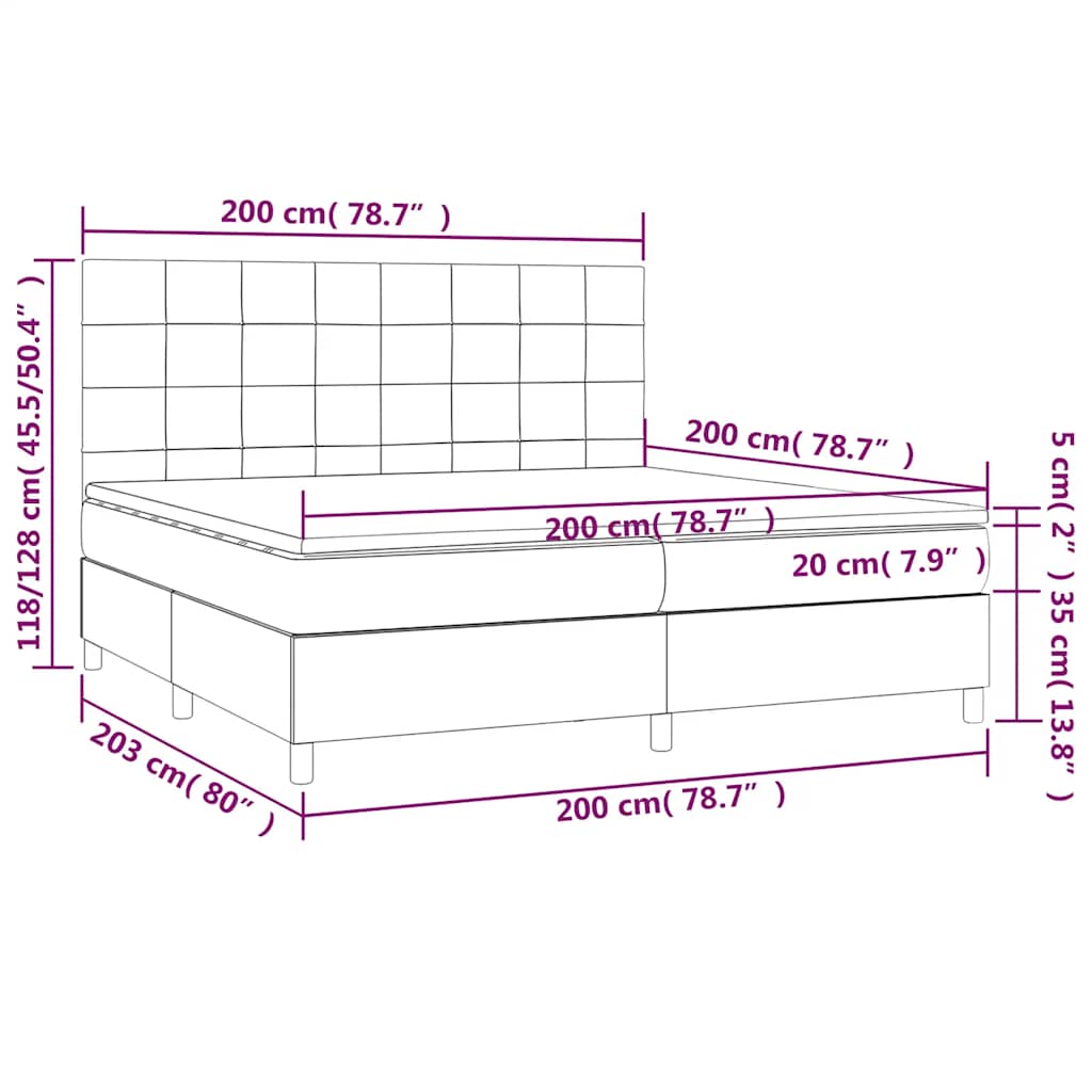 Krevet s oprugama i madracem tamnozeleni 200x200 cm baršunasti