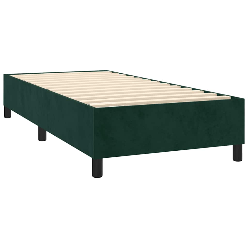 Box spring krevet s madracem tamnozeleni 90x190 cm baršunasti