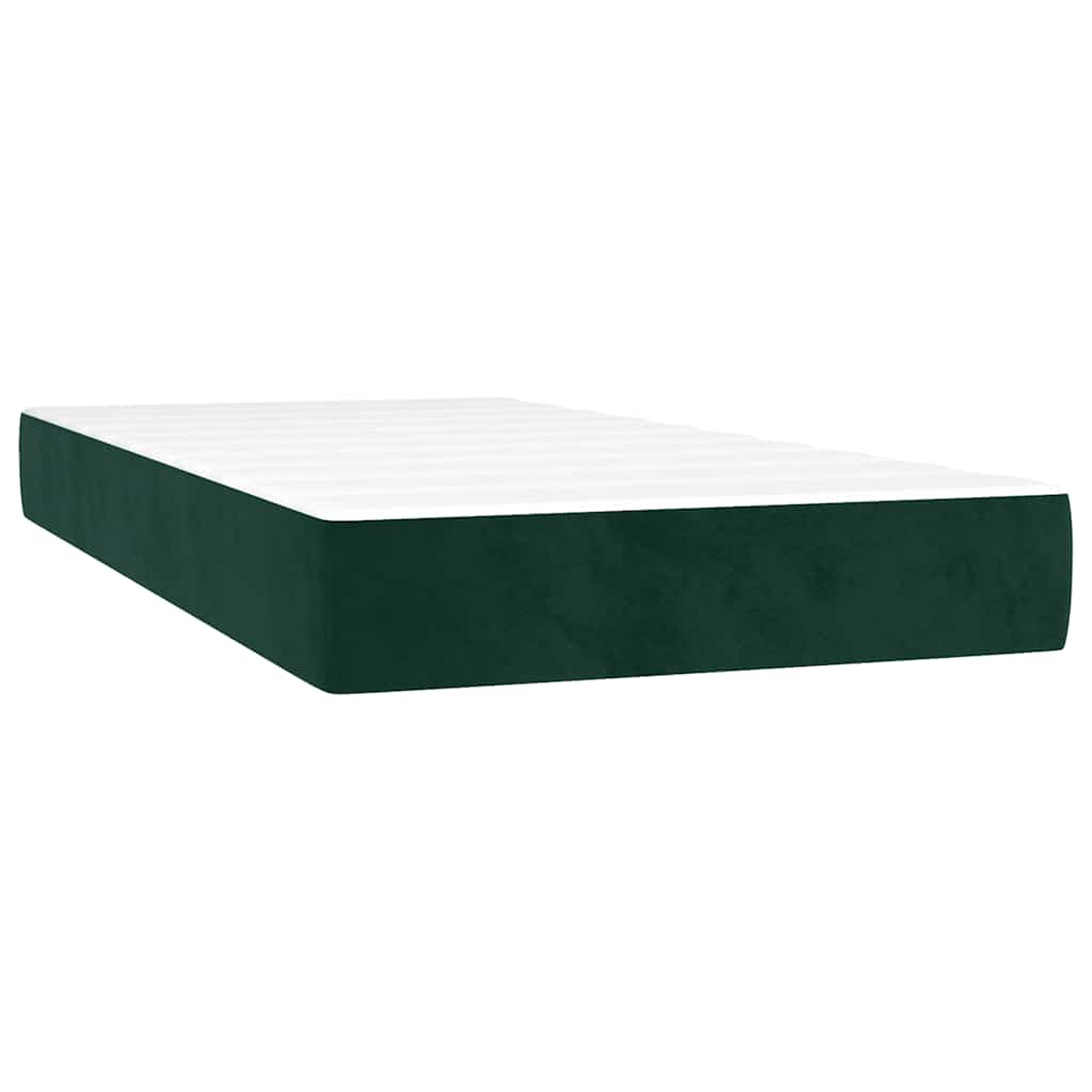 Box spring krevet s madracem tamnozeleni 90x190 cm baršunasti