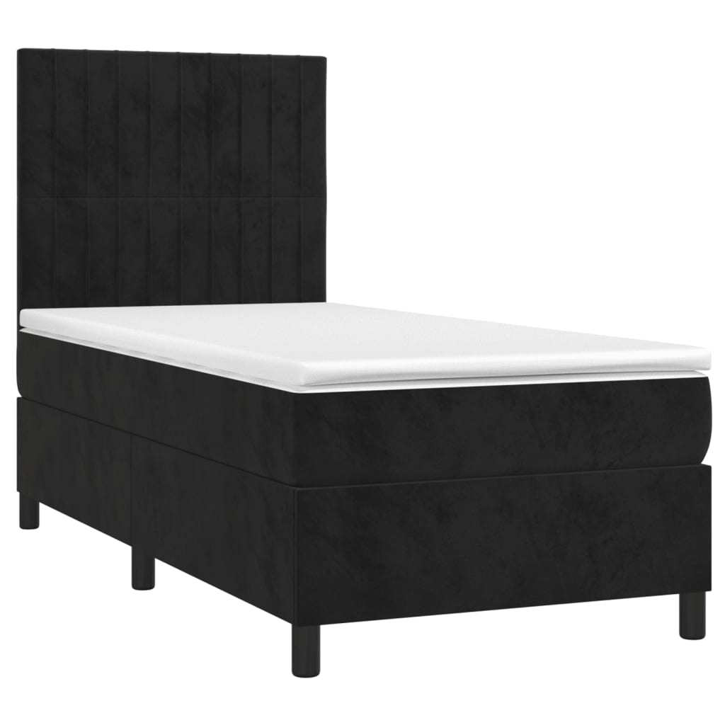 Box spring krevet s madracem crni 100x200 cm baršunasti