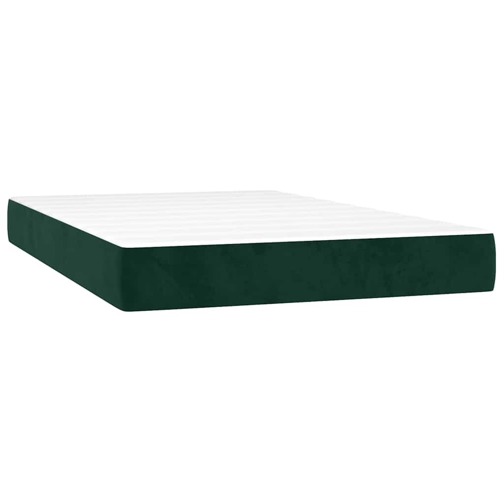 Box spring krevet s madracem tamnozeleni 120x200 cm baršunasti