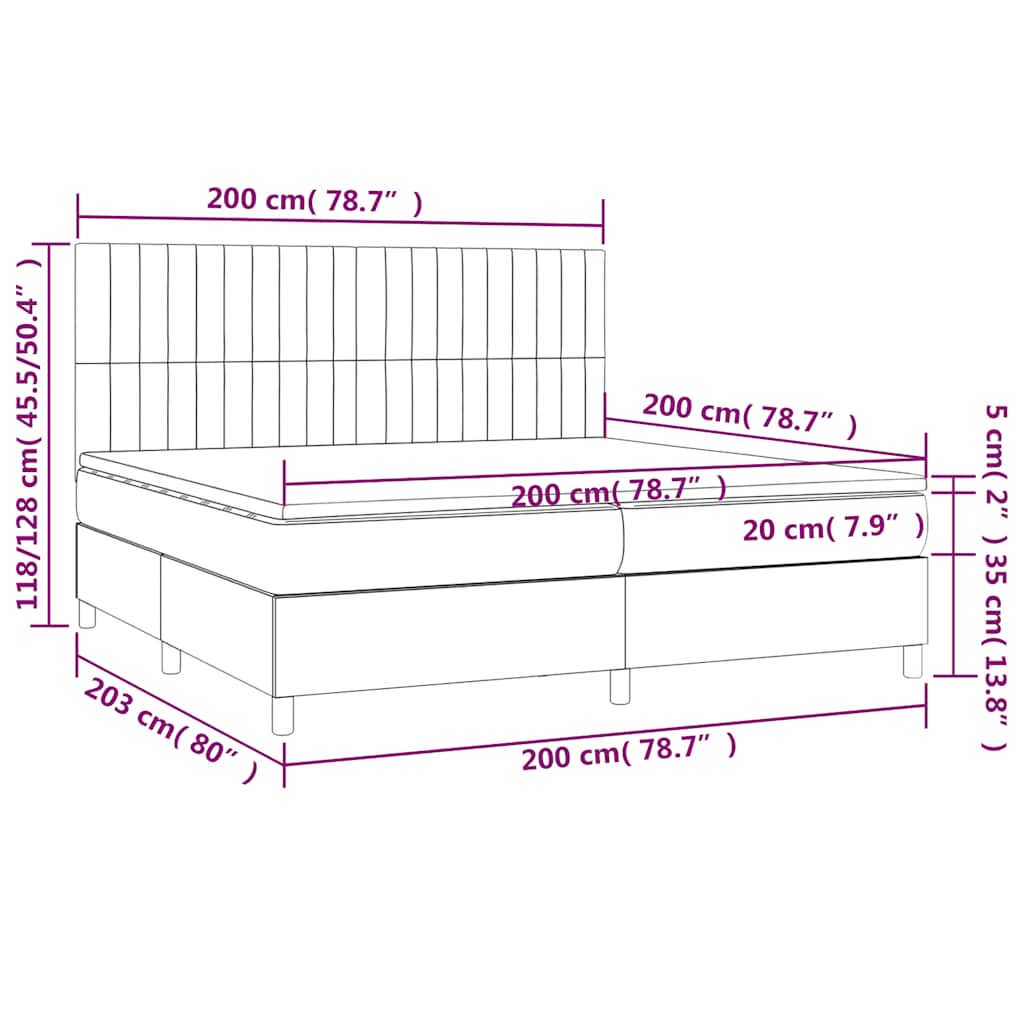 Krevet s oprugama i madracem tamnozeleni 200x200 cm baršunasti