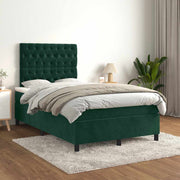 Box spring krevet s madracem tamnozeleni 120x200 cm baršunasti