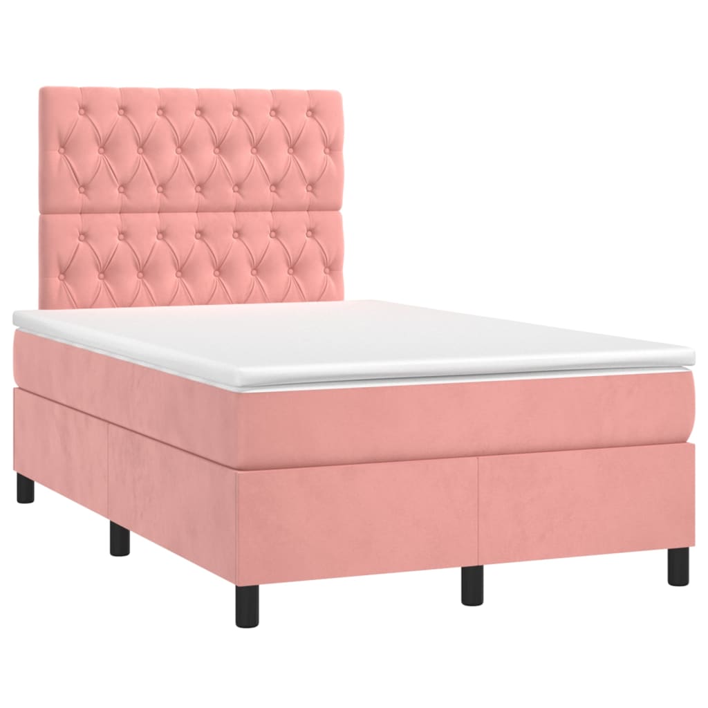 Box spring krevet s madracem ružičasti 120 x 200 cm baršunasti