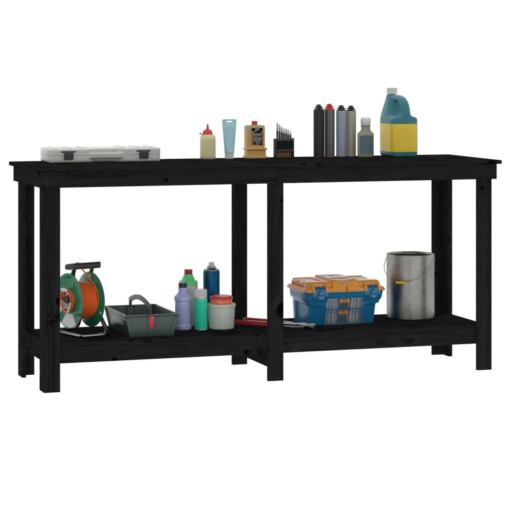 Radni stol Crna 180x50x80 cm od masivne borovine