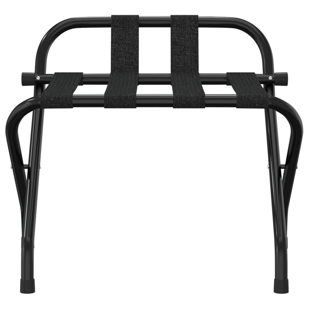 Stalak za prtljagu s naslonom crni 56 x 39 x 52 cm