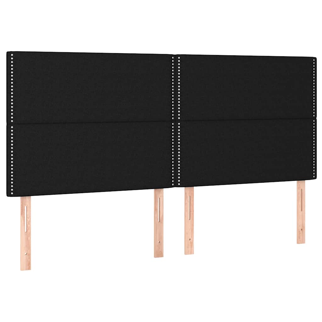 Krevet s oprugama i madracem crni 160x200 cm od tkanine