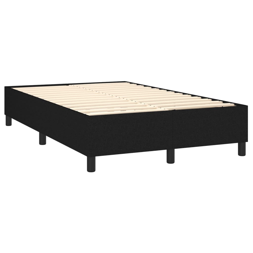 Krevet s oprugama i madracem crni 120 x 200cm od tkanine