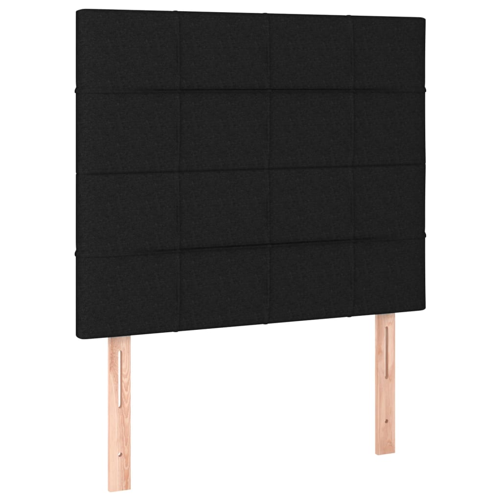 Krevet s oprugama i madracem crni 120 x 200cm od tkanine