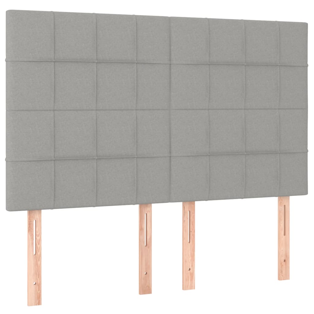 Krevet box spring s madracem svjetlosivi 140x200 cm od tkanine