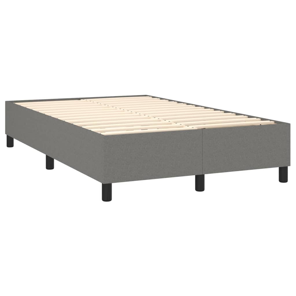 Krevet s oprugama i madracem tamnosivi 120 x 200 cm od tkanine