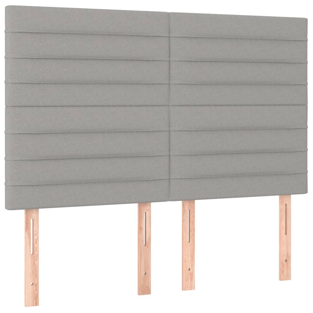 Krevet box spring s madracem svjetlosivi 140x200 cm od tkanine