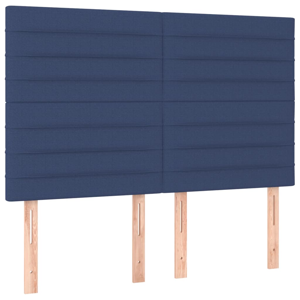 Krevet s oprugama i madracem plavi 140x200 cm od tkanine