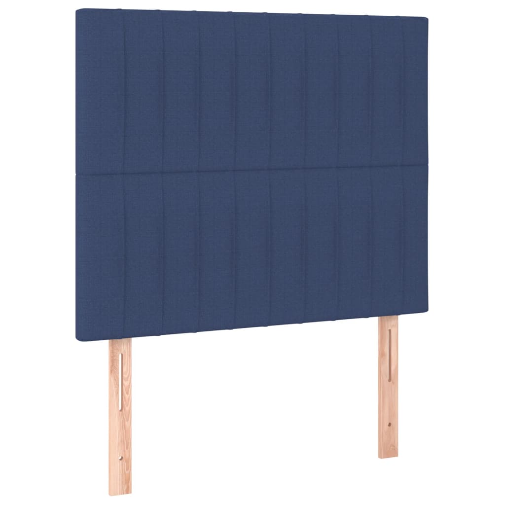 Krevet s oprugama i madracem plavi 90 x 190 cm od tkanine