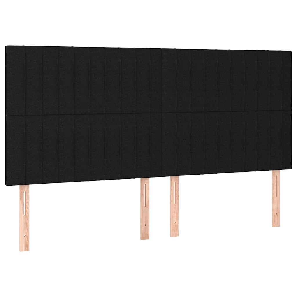Krevet s oprugama i madracem crni 160x200 cm od tkanine