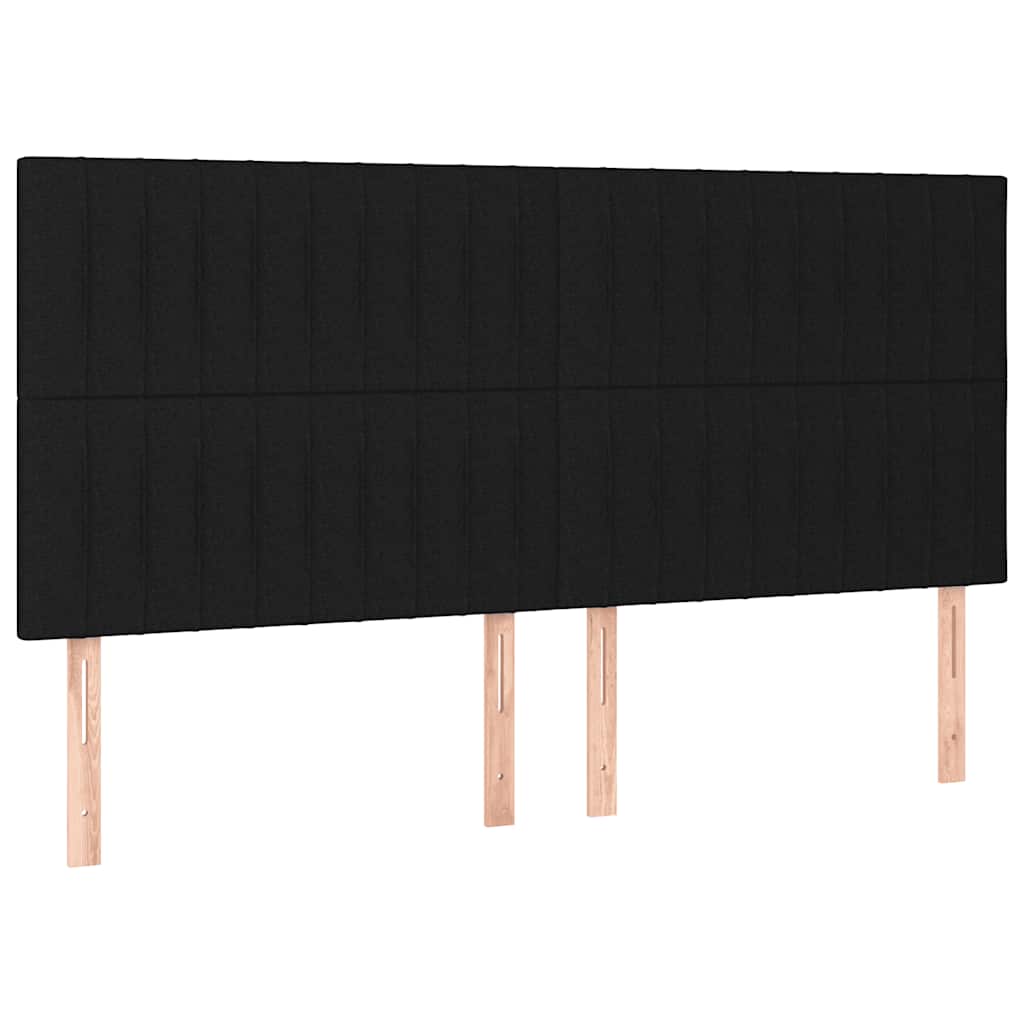 Krevet s oprugama i madracem crni 200x200 cm od tkanine