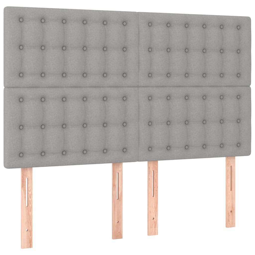 Krevet box spring s madracem svjetlosivi 140x200 cm od tkanine