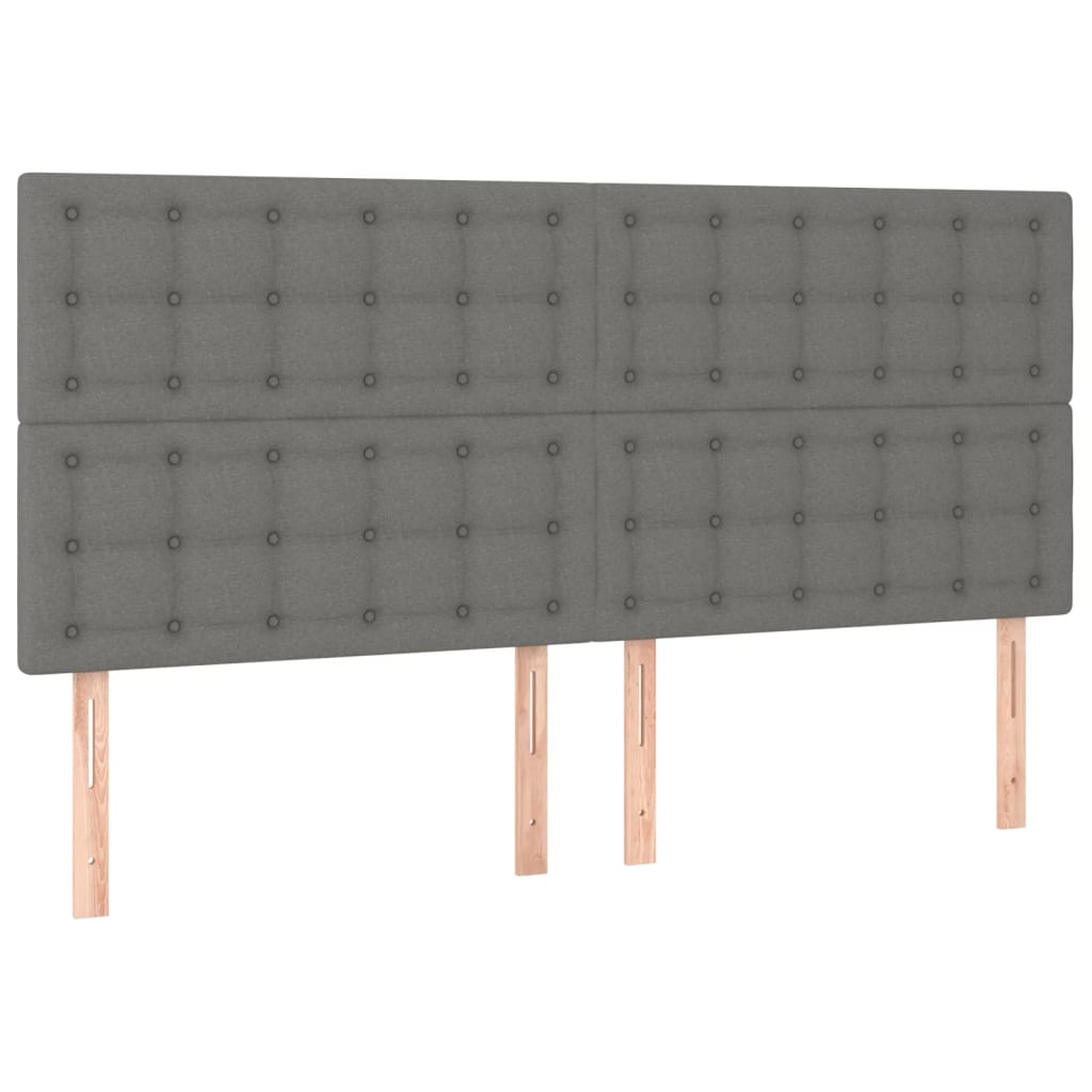 Krevet s oprugama i madracem tamnosivi 200 x 200 cm od tkanine