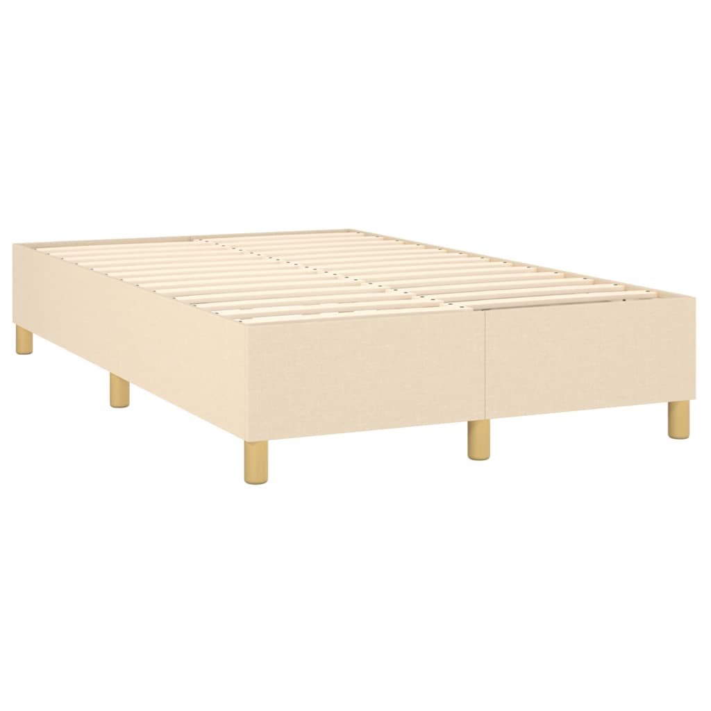 Krevet s oprugama i madracem krem 120 x 200 cm od tkanine