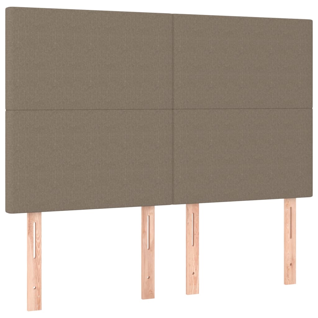 Krevet s oprugama i madracem smeđesivi 140 x 190 cm od tkanine