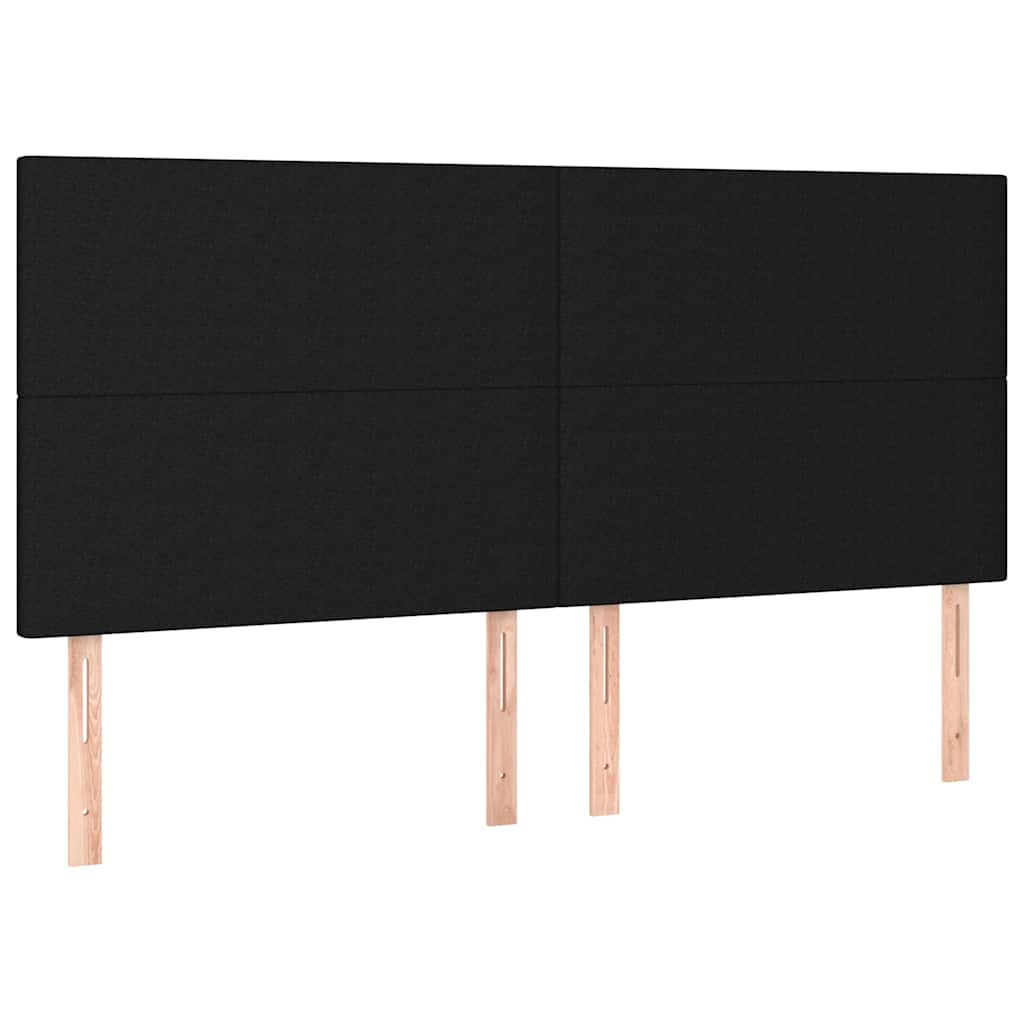 Krevet s oprugama i madracem crni 160x200 cm od tkanine