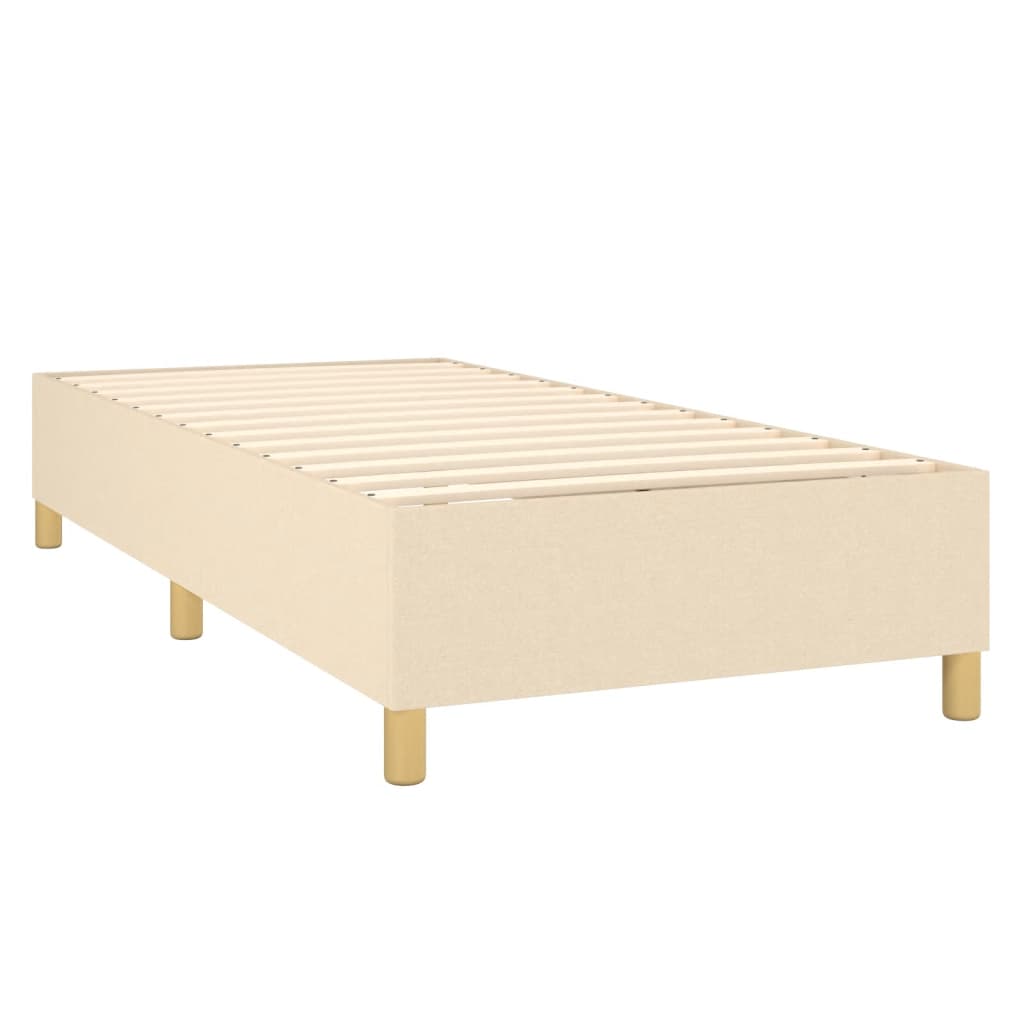Krevet s oprugama i madracem krem 90 x 190 cm od tkanine