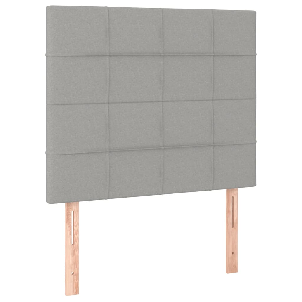 Okvir kreveta s oprugama i madrac svjetlosivi 90x200cm tkanina