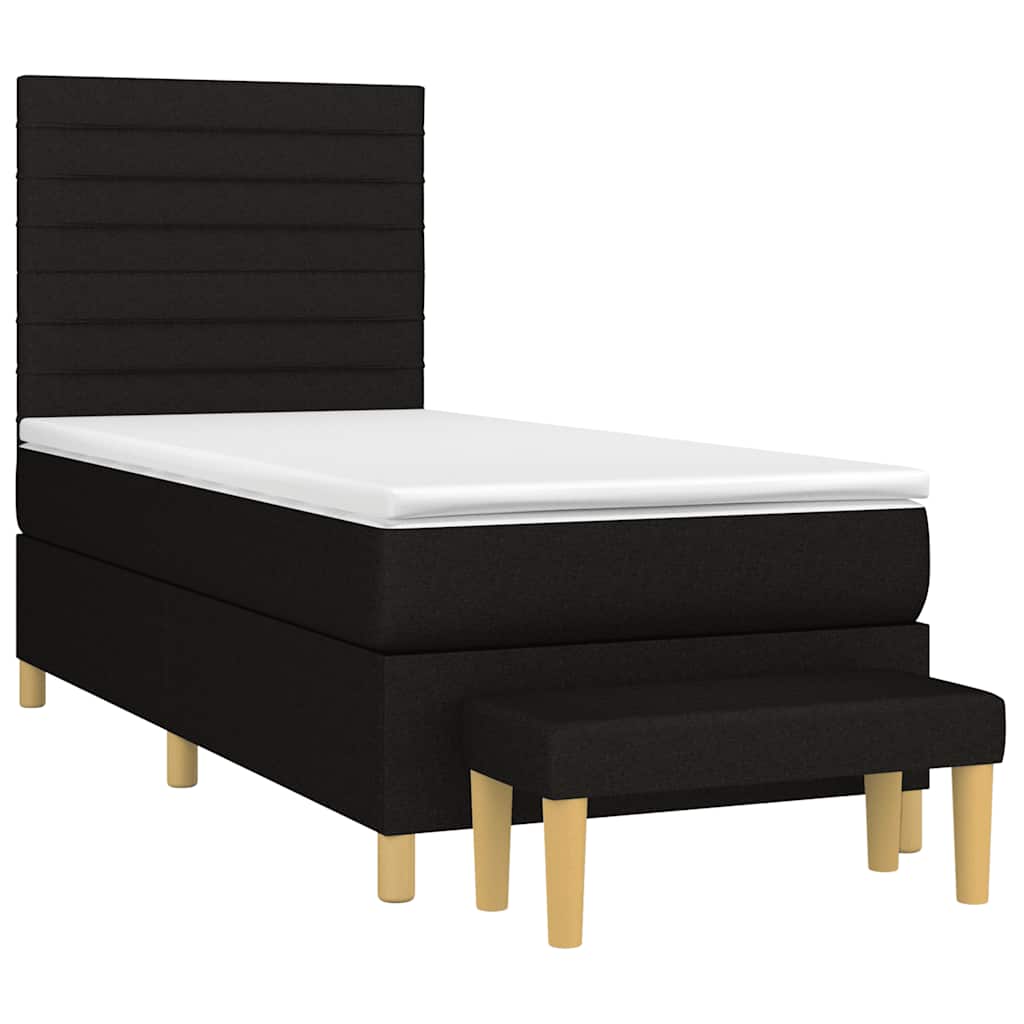 Box spring krevet s madracem crni 90x190 cm od tkanine