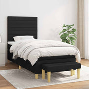 Box spring krevet s madracem crni 90x190 cm od tkanine