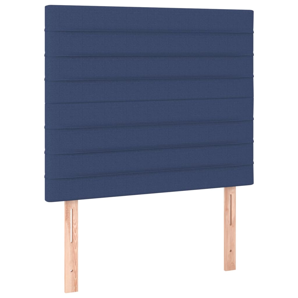 Krevet s oprugama i madracem plavi 90 x 190 cm od tkanine