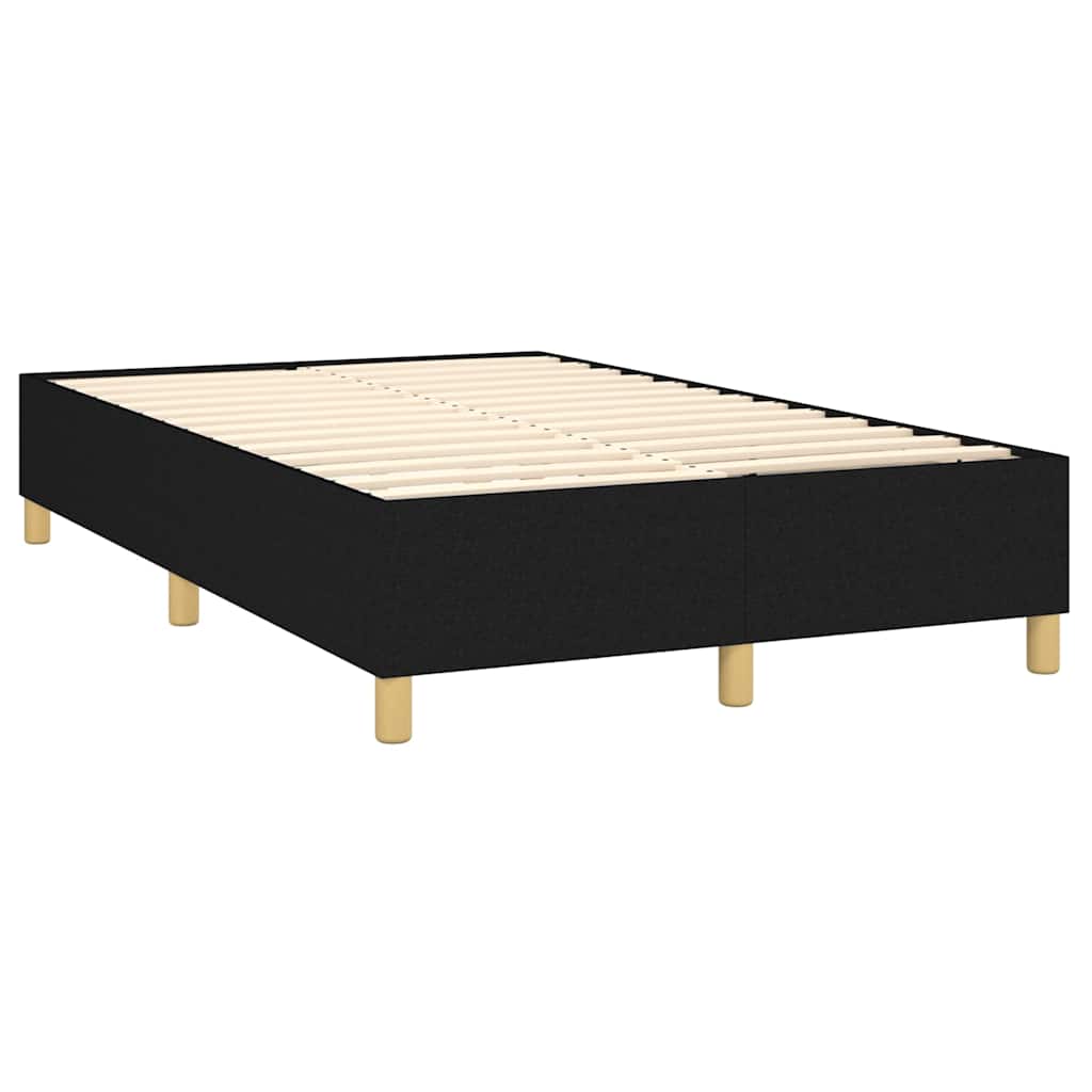 Krevet s oprugama i madracem crni 120 x 200cm od tkanine
