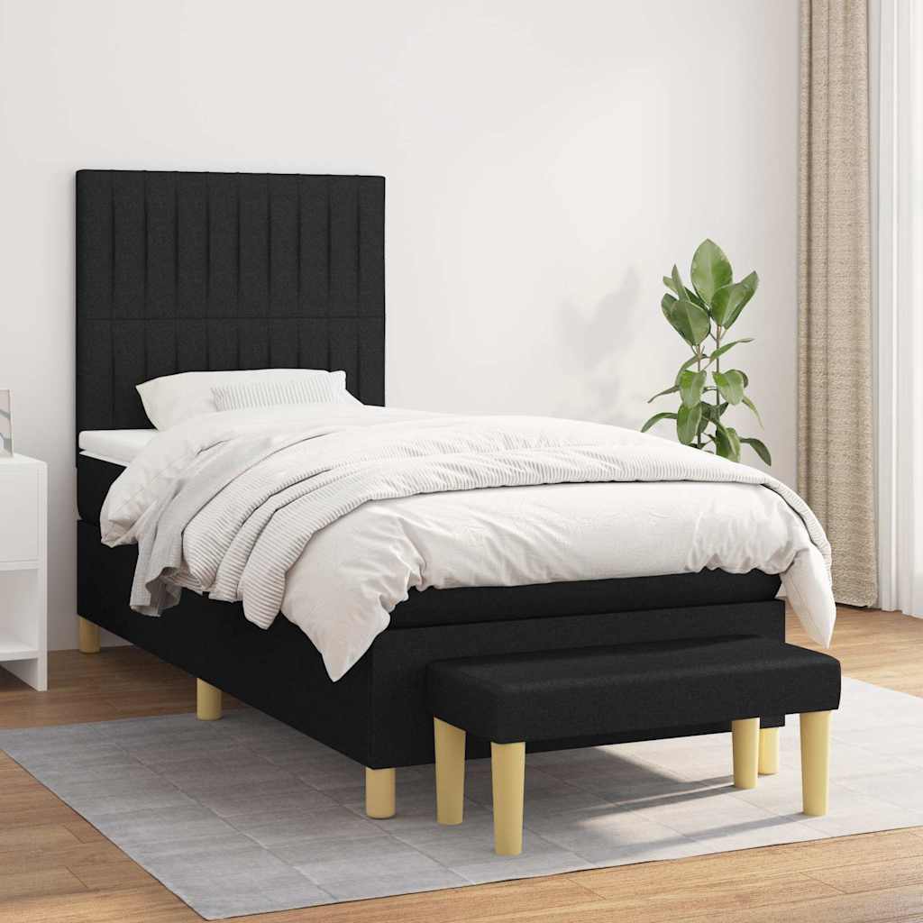 Box spring krevet s madracem crni 80 x 200 cm od tkanine