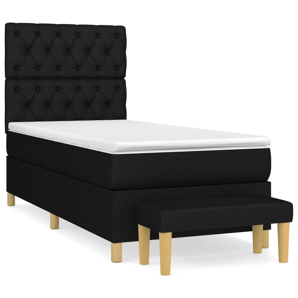 Box spring krevet s madracem crni 80 x 200 cm od tkanine