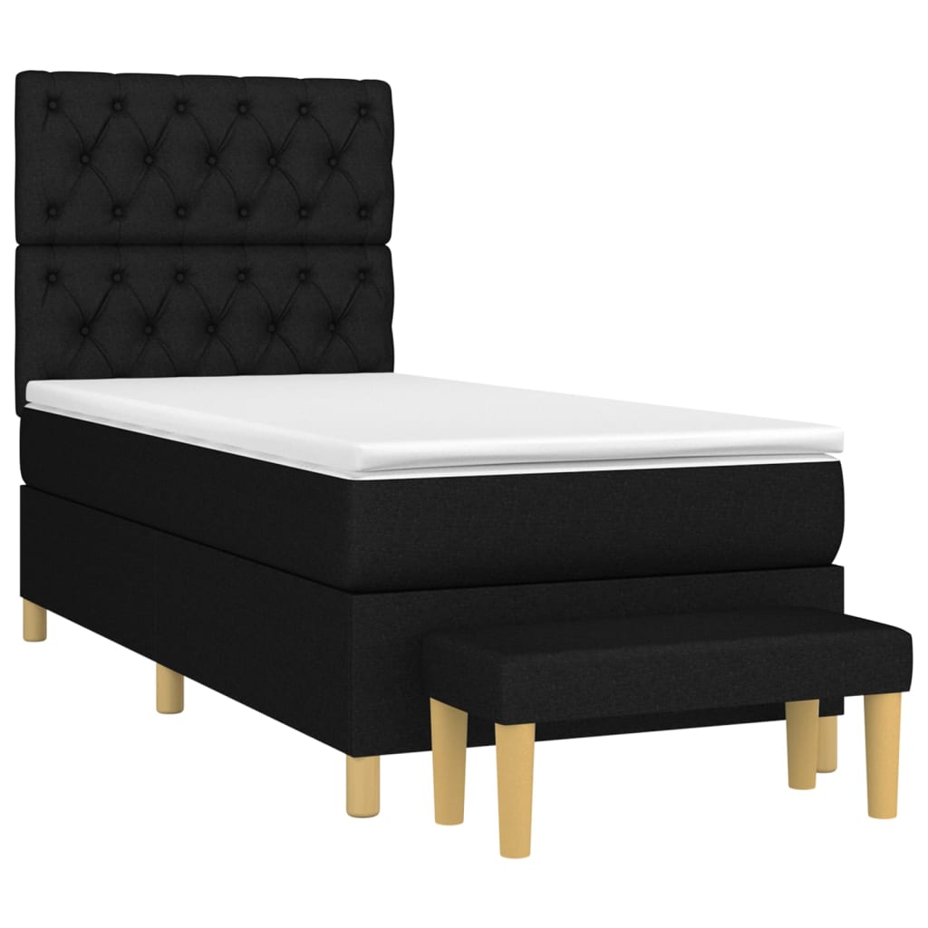 Box spring krevet s madracem crni 80 x 200 cm od tkanine