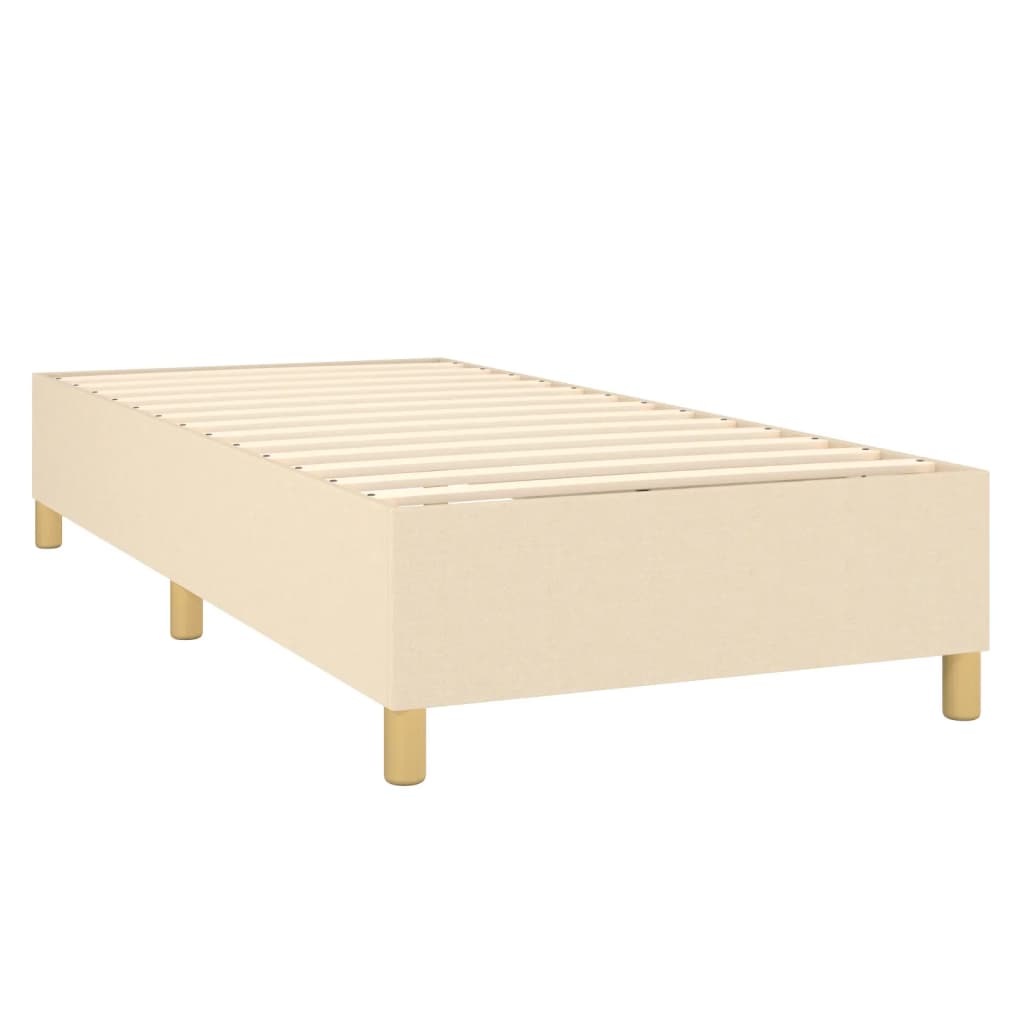 Krevet s oprugama i madracem krem 90 x 190 cm od tkanine