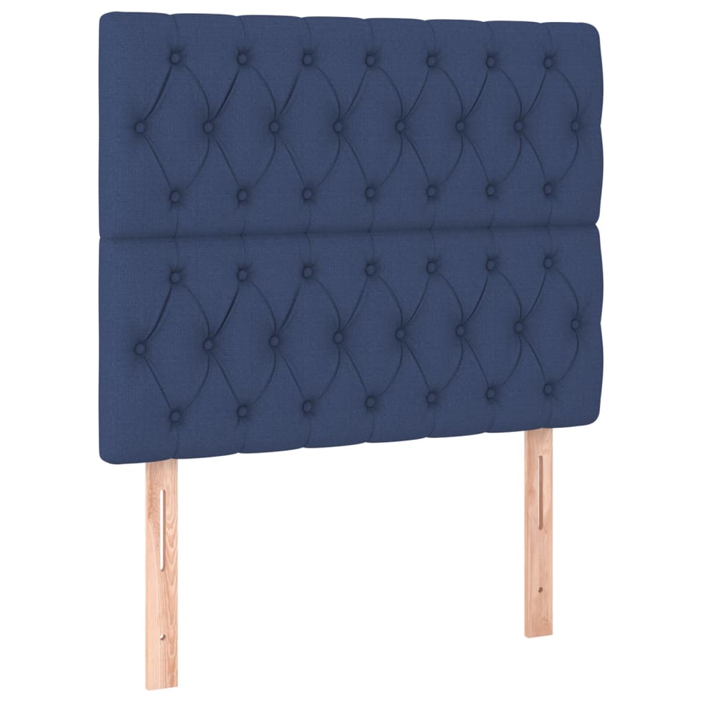 Krevet s oprugama i madracem plavi 90 x 190 cm od tkanine