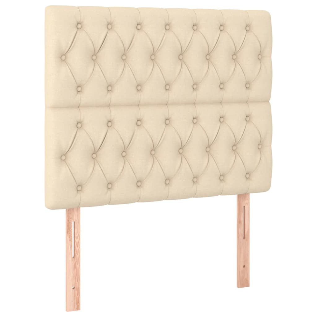 Krevet s oprugama i madracem krem 100 x 200 cm od tkanine
