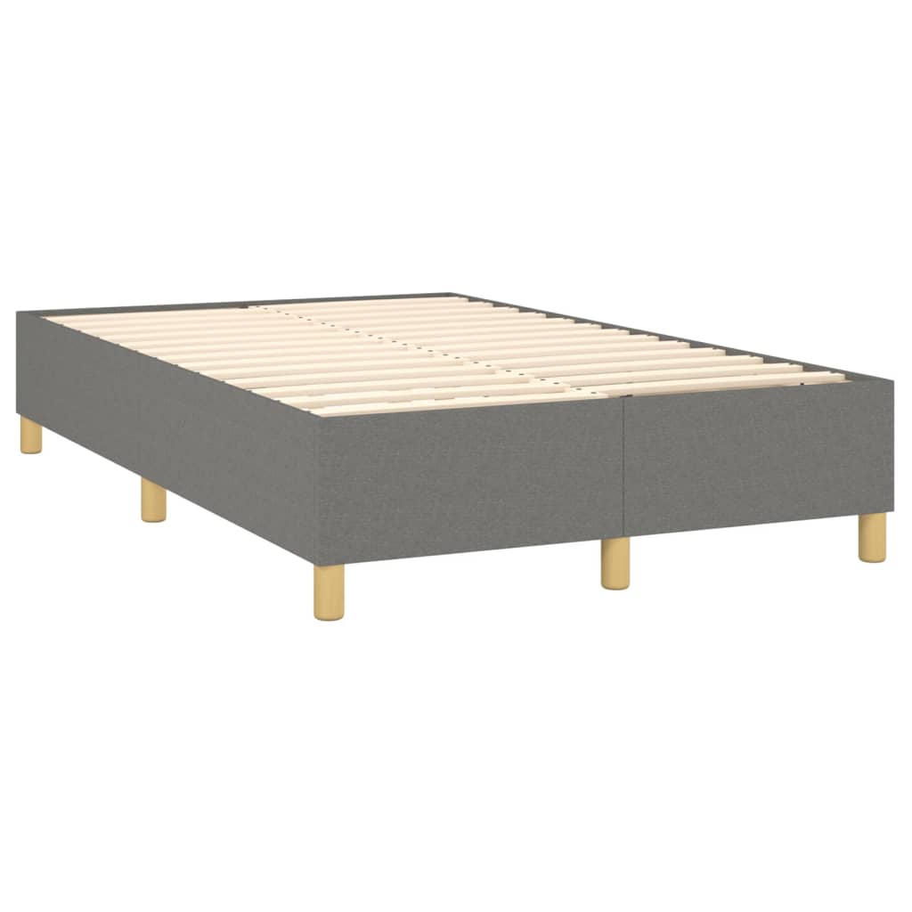 Krevet s oprugama i madracem tamnosivi 120 x 200 cm od tkanine