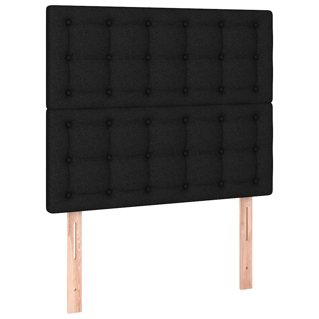 Krevet s oprugama i madracem crni 90x200 cm od tkanine